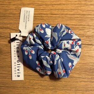 Alice + Olivia Navy Floral Hair Scrunchie NWT